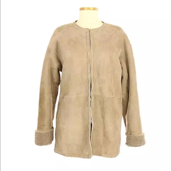 J Crew Collection Shearling Reversible Coat NEW - Picture 4 of 5